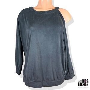 RVCA Cold Shoulder Sueded Long Sleeve Top LG